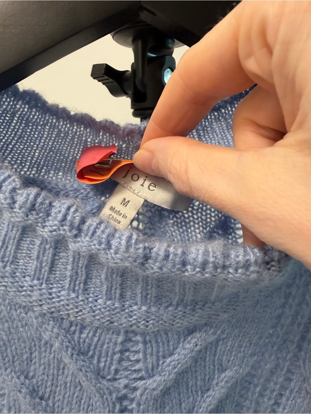Joie Pale Blue Cable Knit Crewneck Sweater - Picture 3 of 4